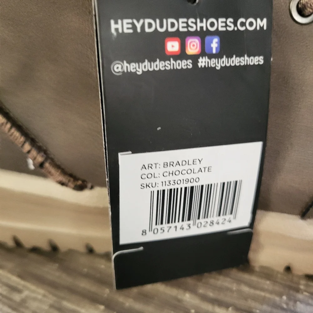 Hey Dude Bradley Chocolate Leather Ankle Lace Up Boots Mens Size 15 New